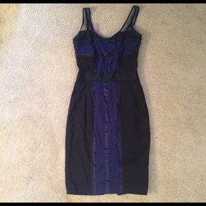 Kenneth Cole Corset Contrast Cocktail Dress
